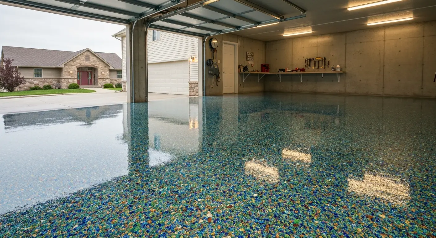 Decorative flake epoxy