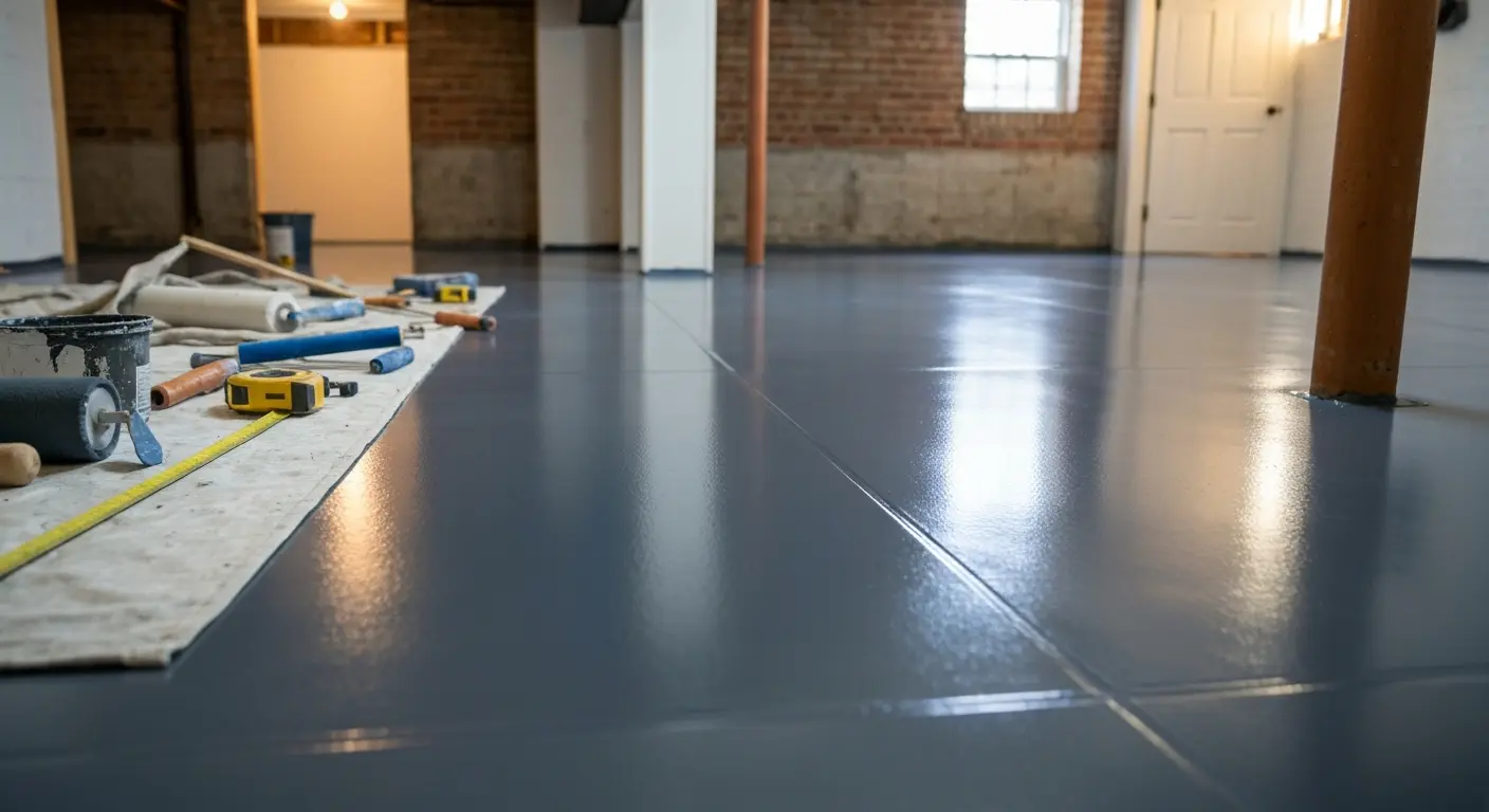 Basement epoxy flooring