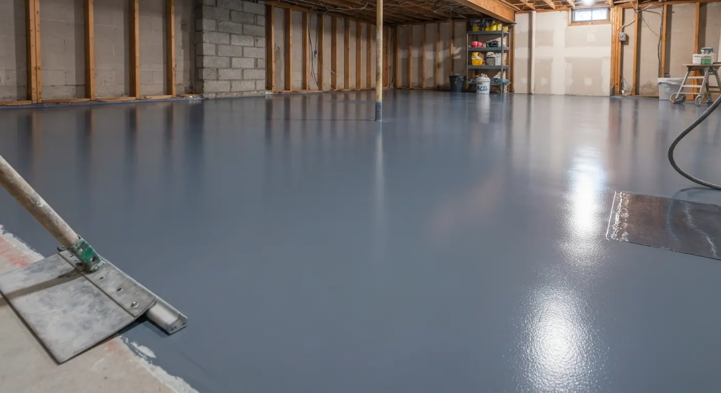 Basement epoxy flooring