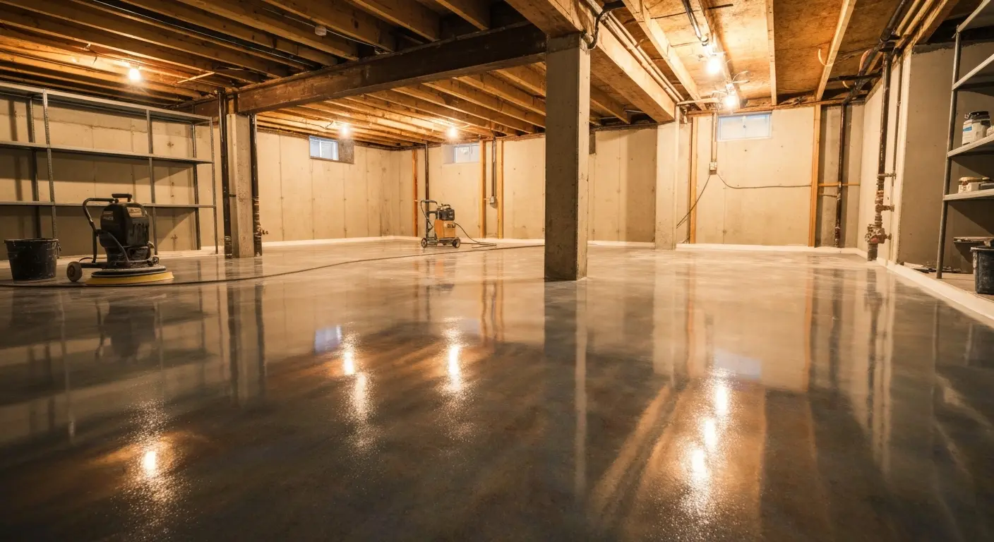 Basement epoxy flooring