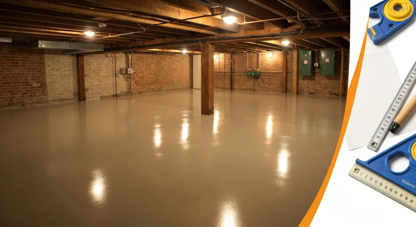 Residential epoxy basement flooring project