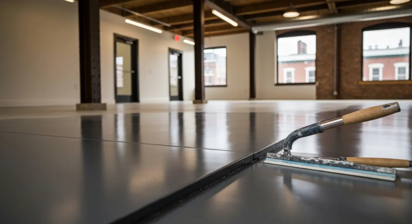 Solid color epoxy floor