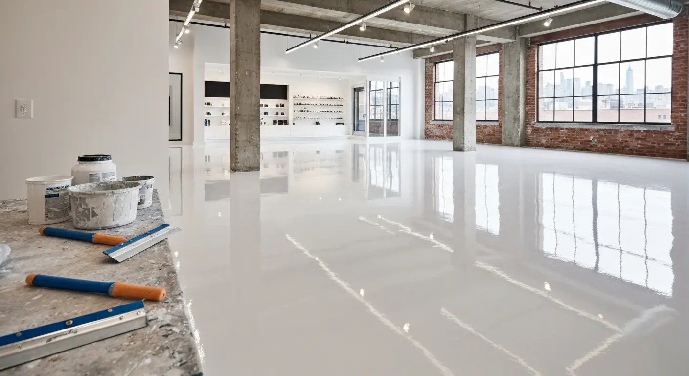 Commercial retail epoxy flooring