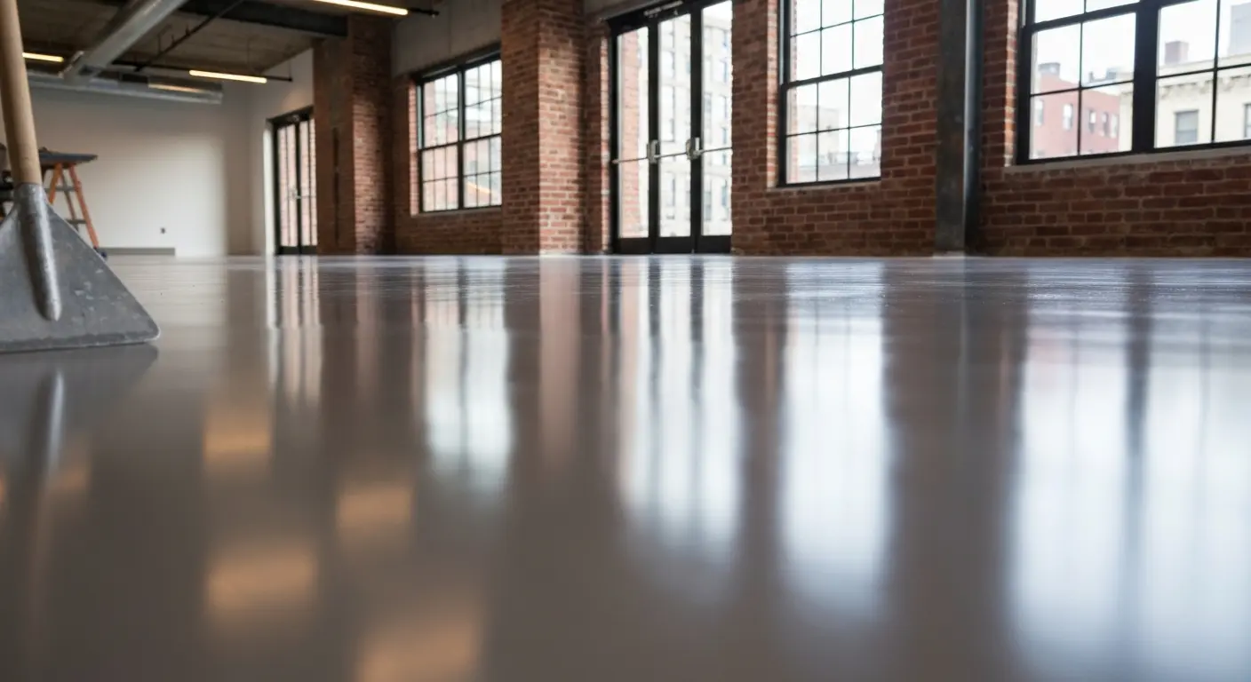 Solid color epoxy flooring Flushing