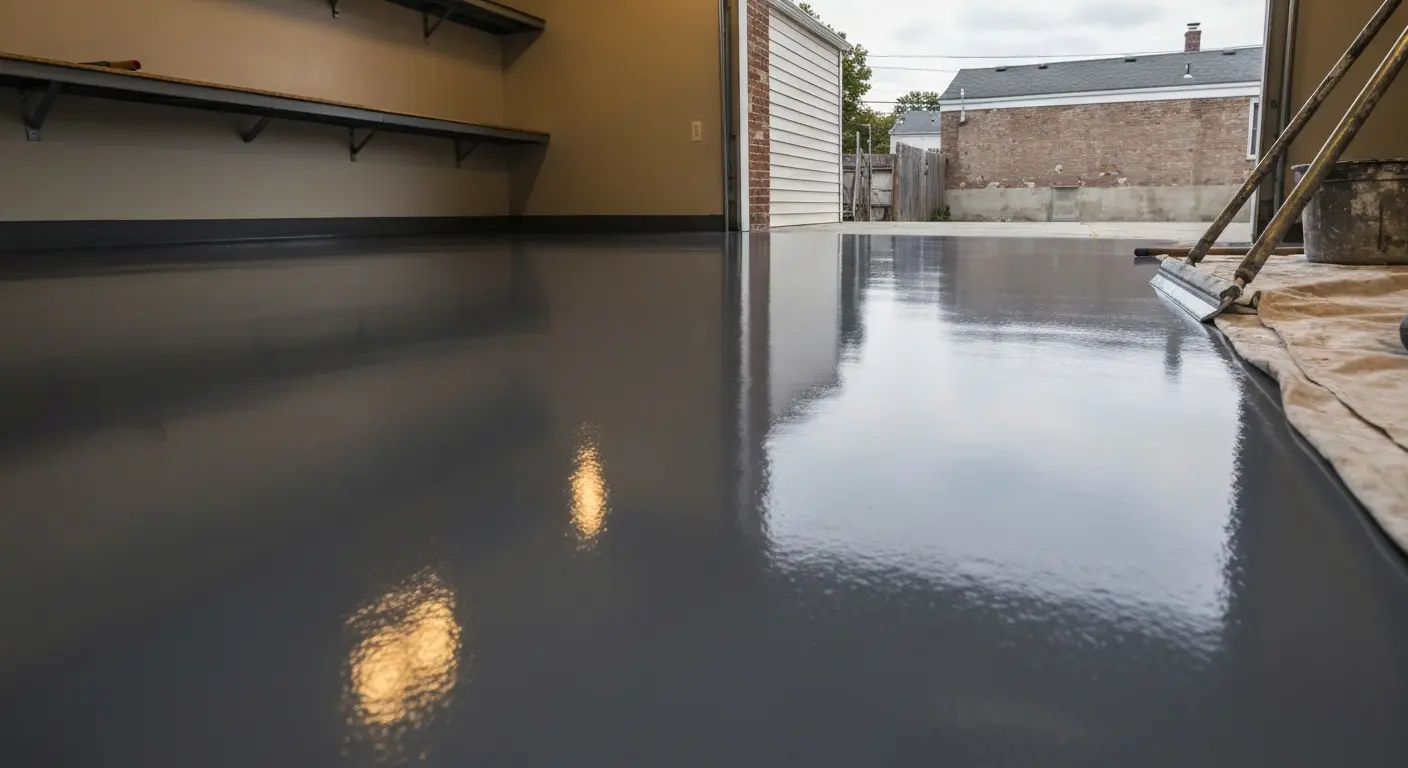 Garage epoxy flooring in Flushing