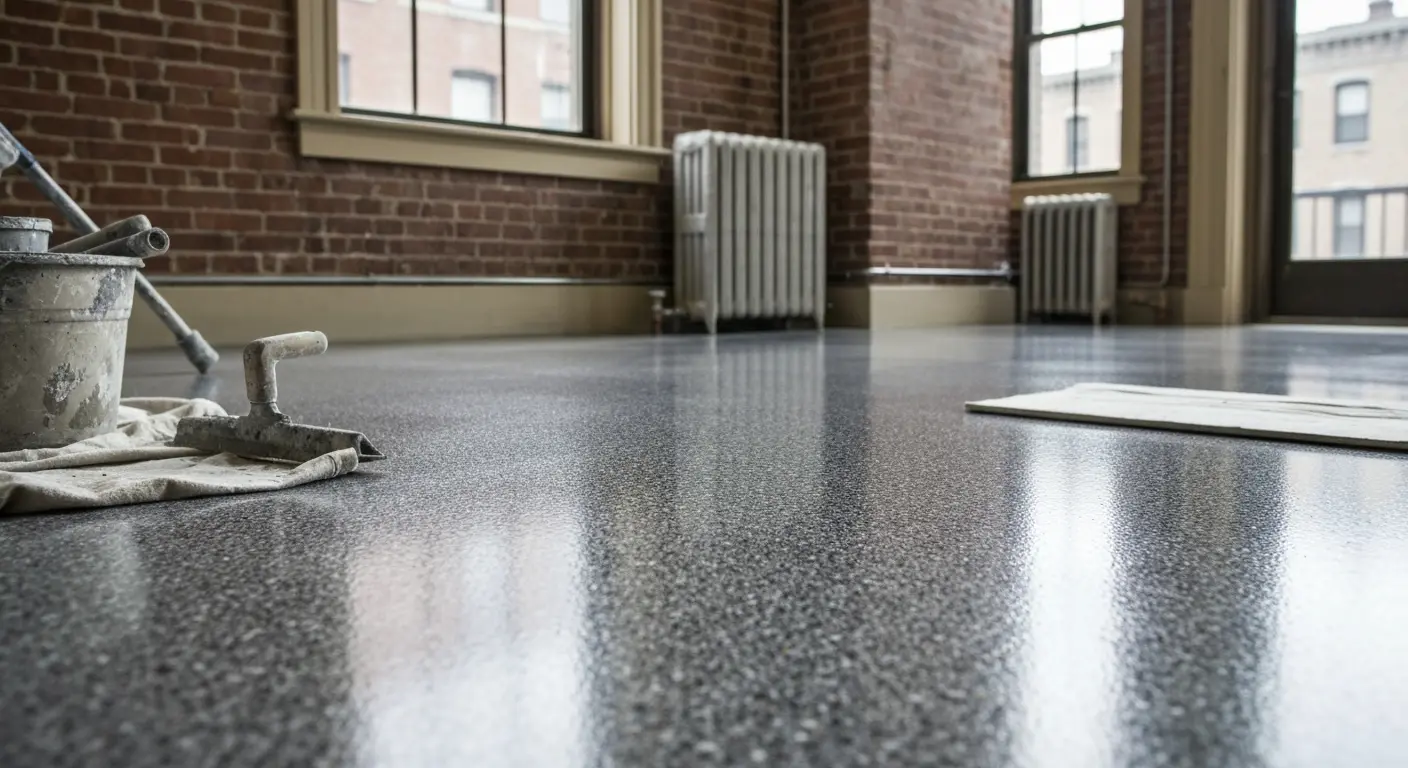 Flake epoxy flooring