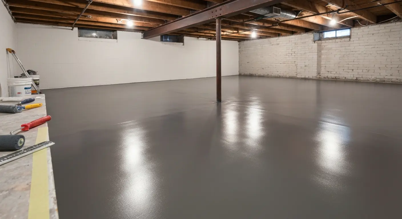 Basement epoxy flooring