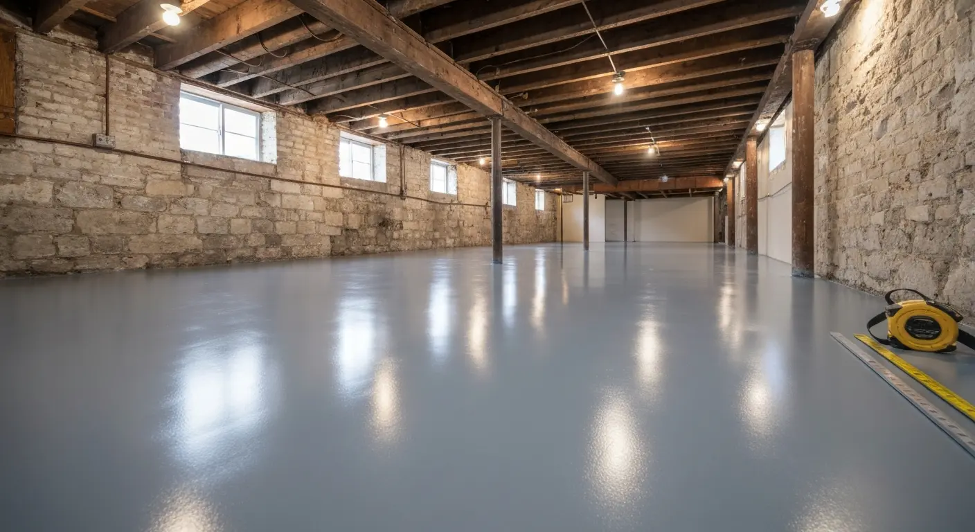 Basement epoxy flooring