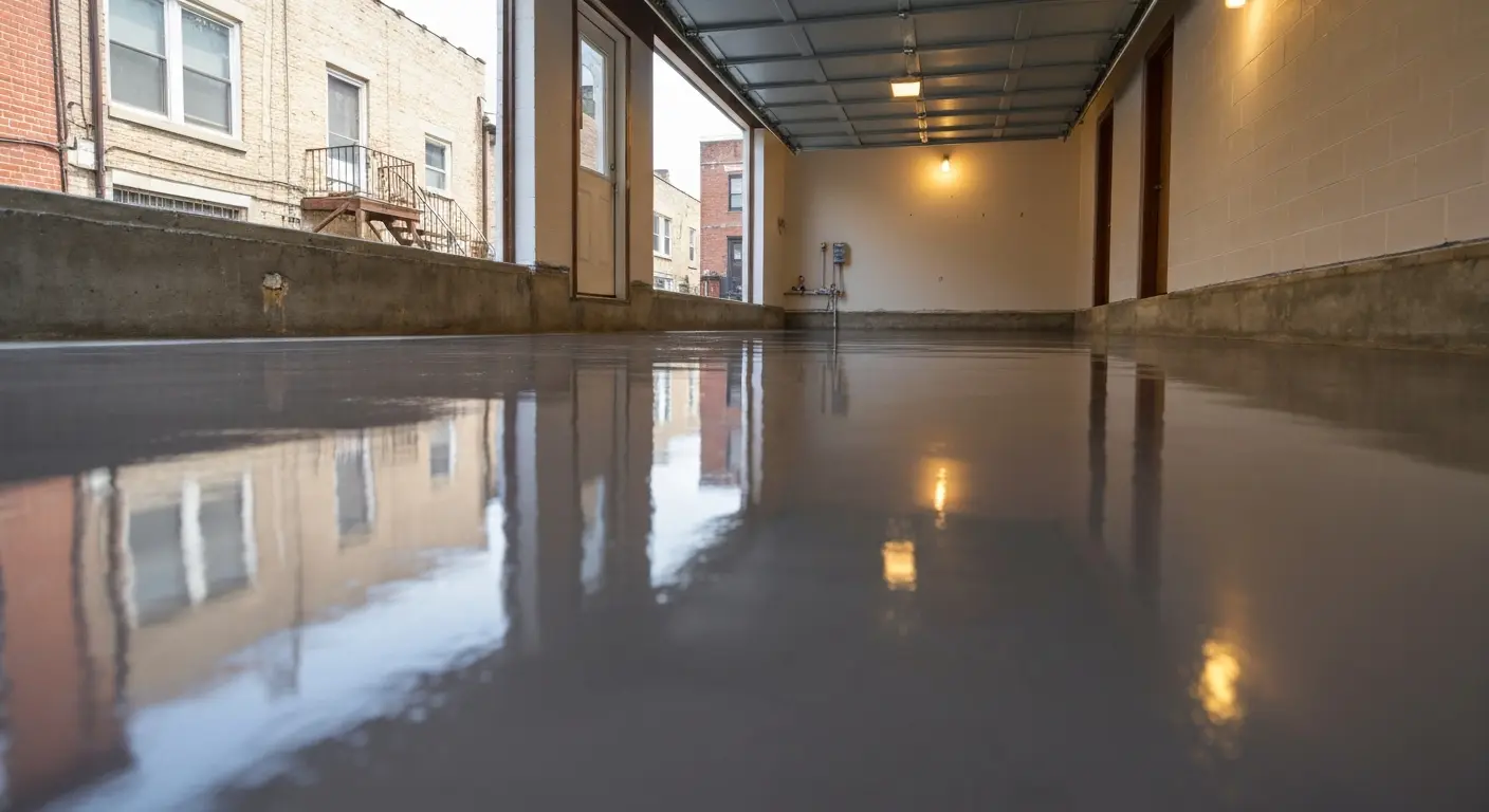 Residential epoxy garage floor in Bronx
