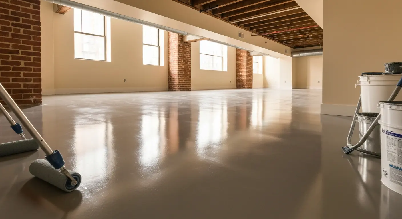 Basement epoxy flooring
