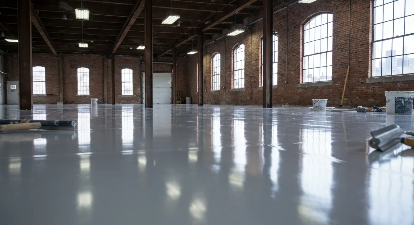 Self-leveling epoxy application