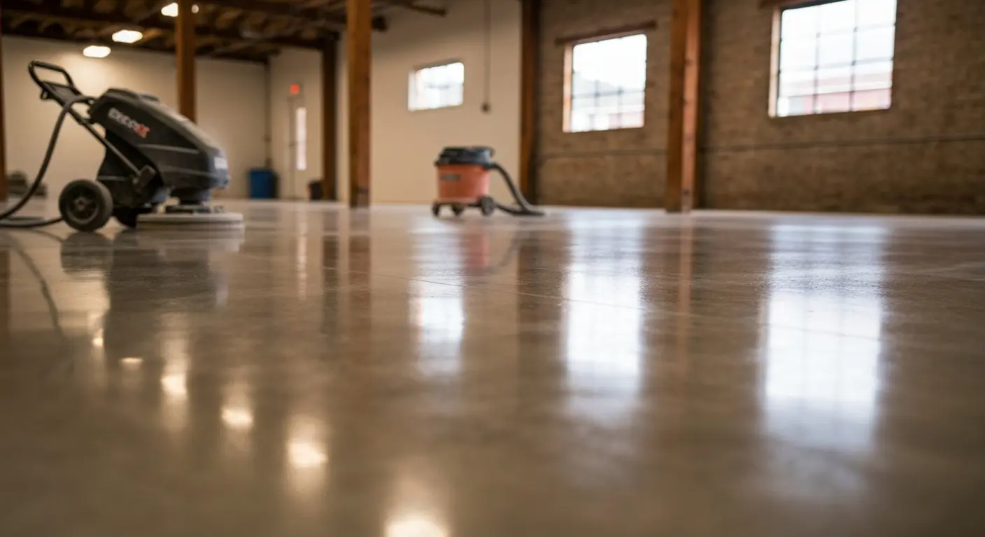 Polished concrete flooring