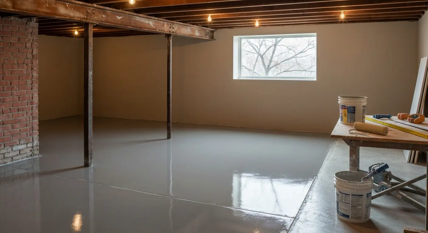 Basement epoxy flooring
