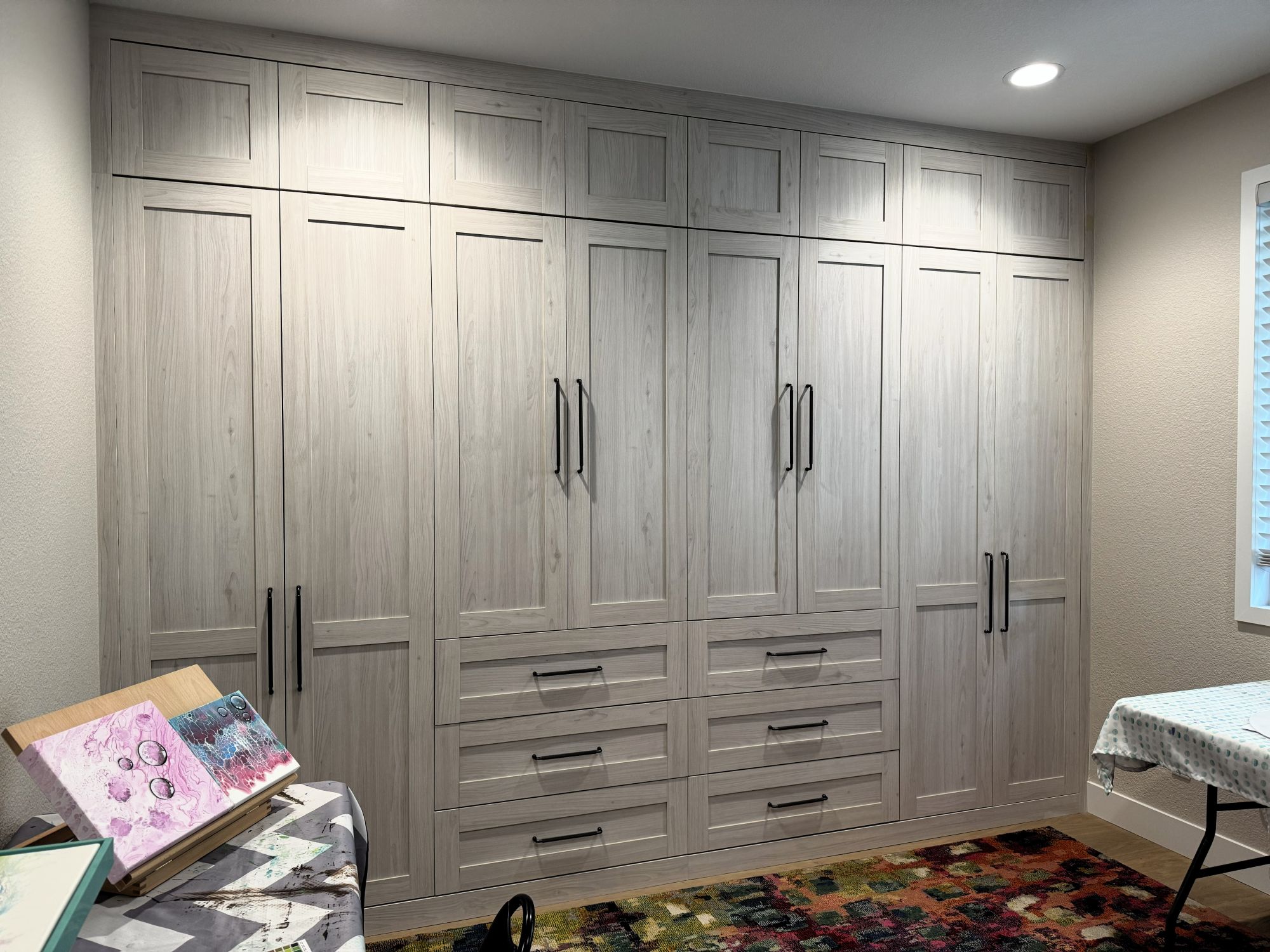 custom built-in wall unit for craft room in Superior Colorado
