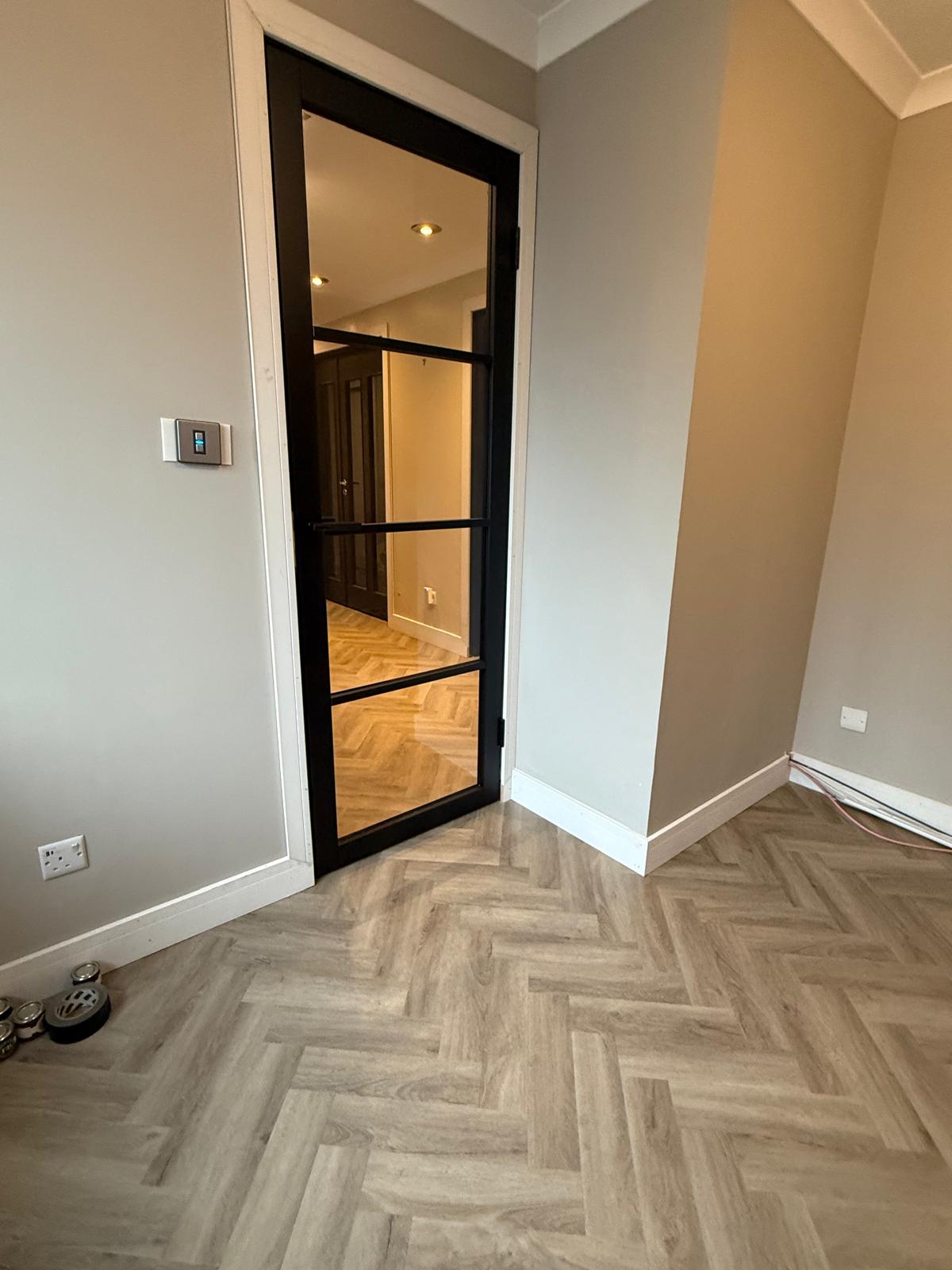 Parquet flooring and Crittall doors
