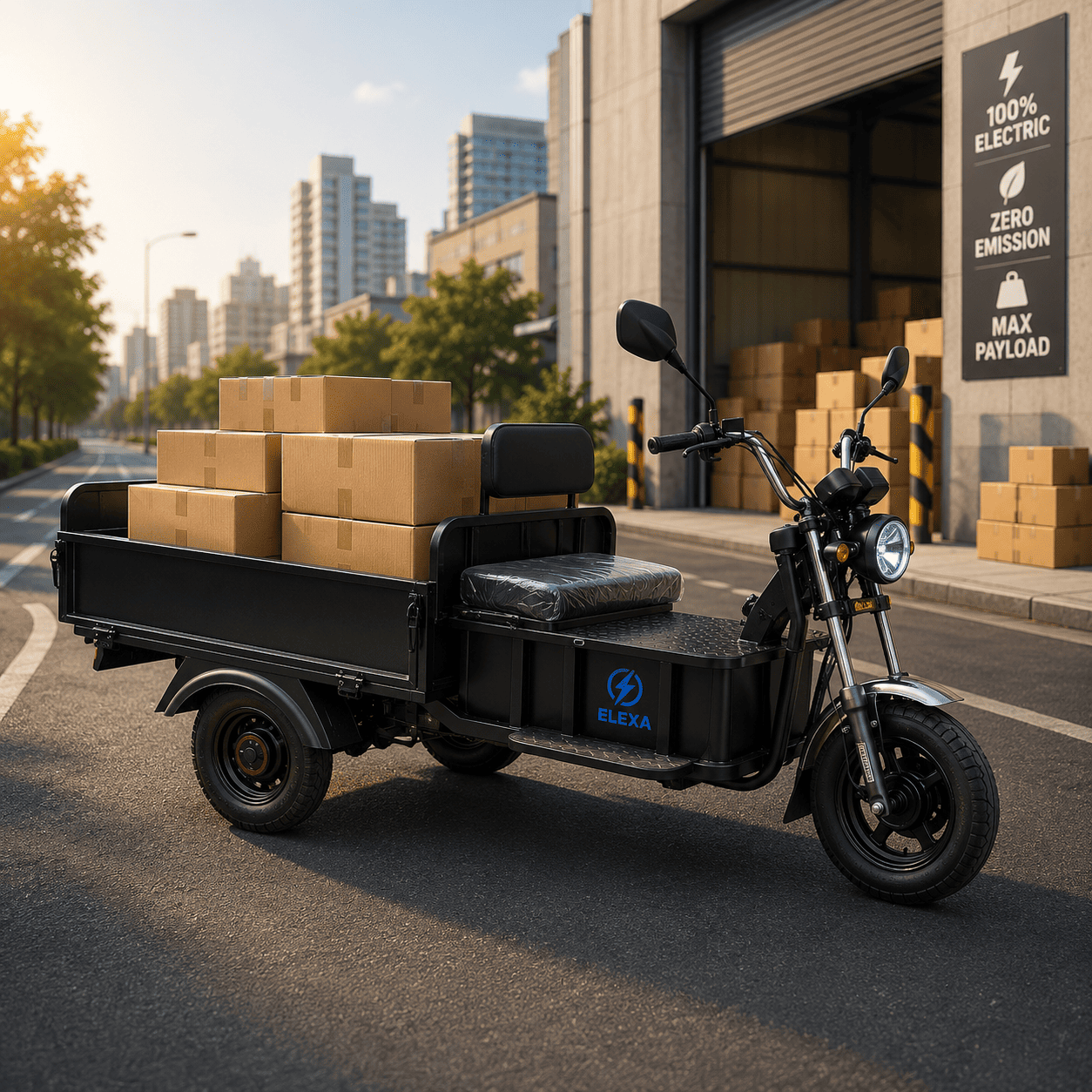 Two wheeler electric loader for commercial deliveries