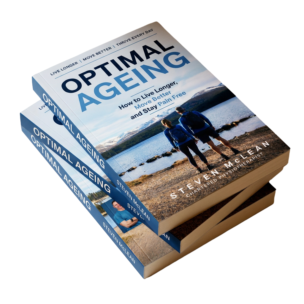 Optimal Ageing book cover — How to Live Longer, Move Better and Stay Pain Free, by Steven McLean
