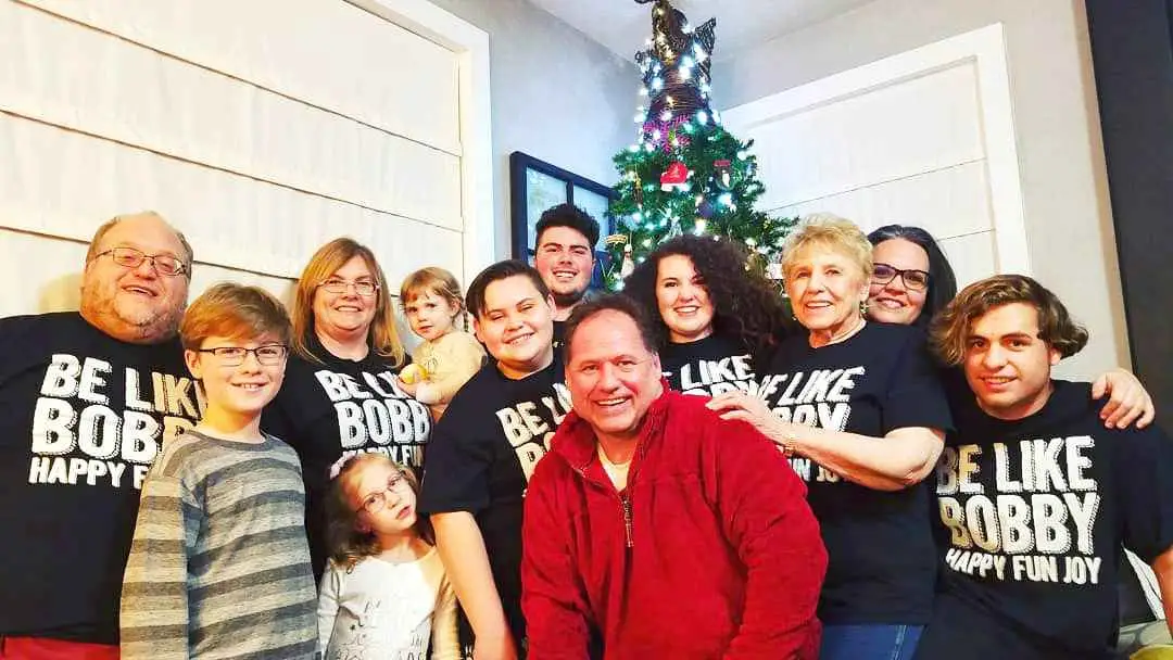 Bobby with family and friends
