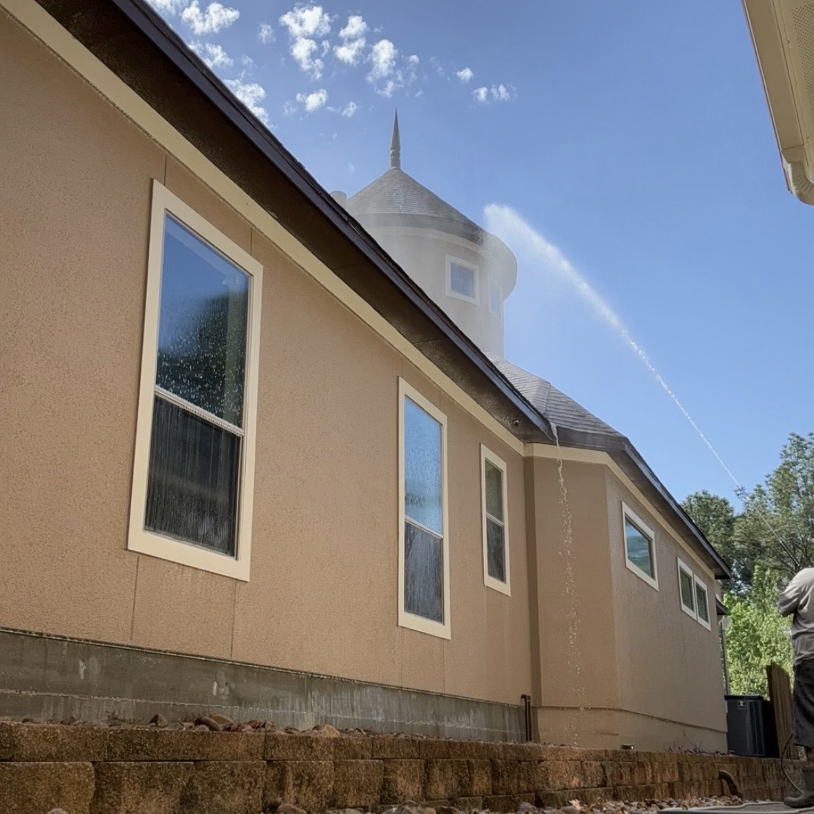 Professional soft wash house cleaning for a residential home in Spring TX 77389 by RC Pressure Washing TX