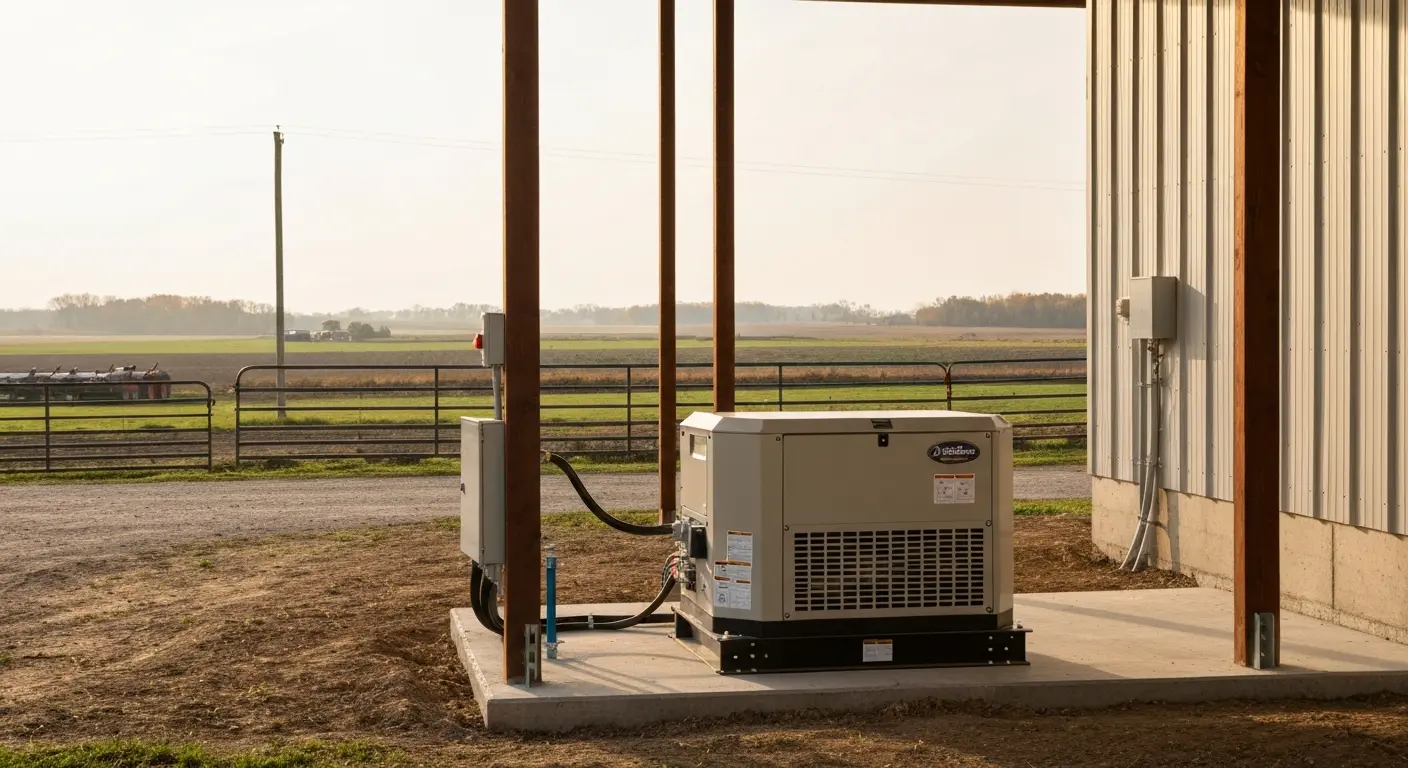 Generator installation on farm