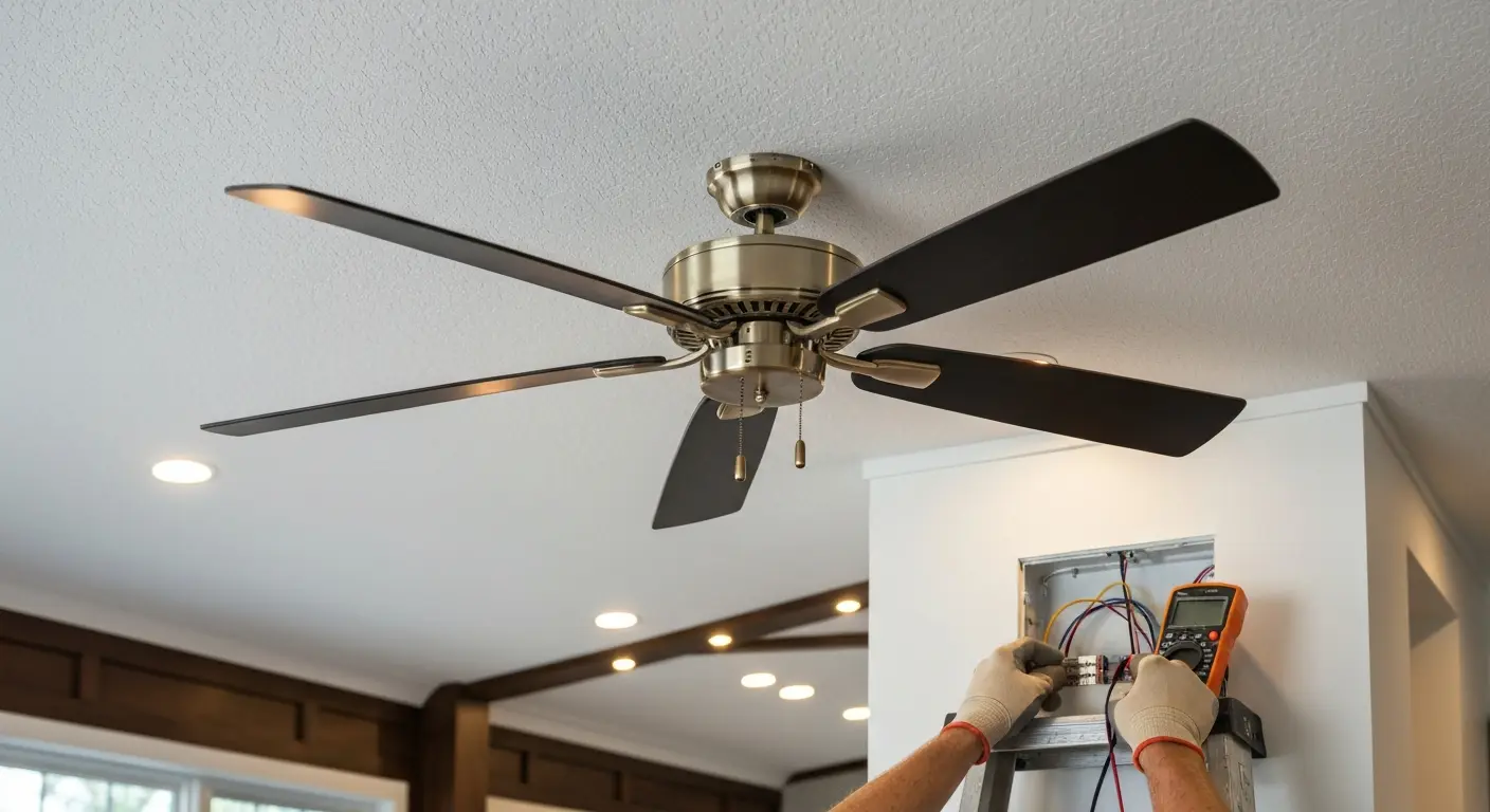 Ceiling fan and lighting installation