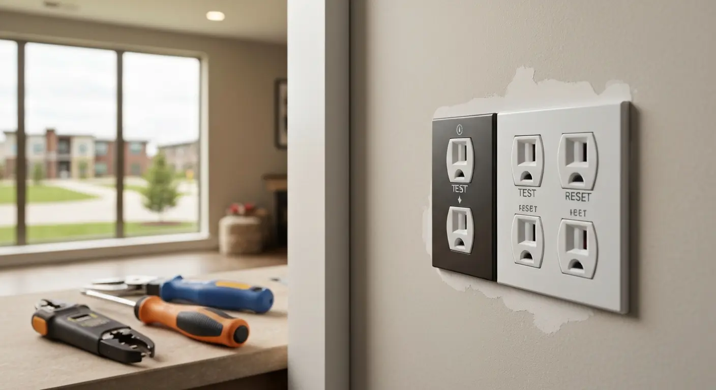 GFCI outlet installation in Richfield apartment