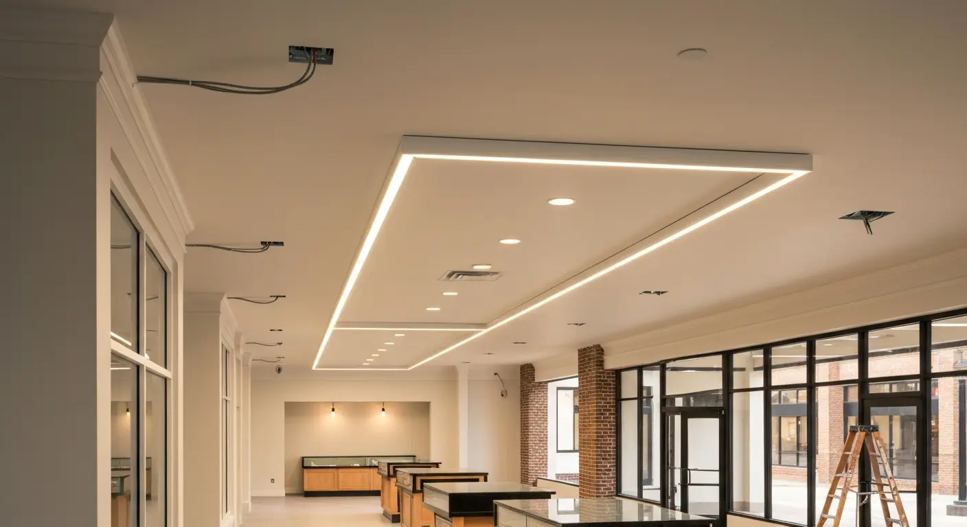 Commercial lighting installation