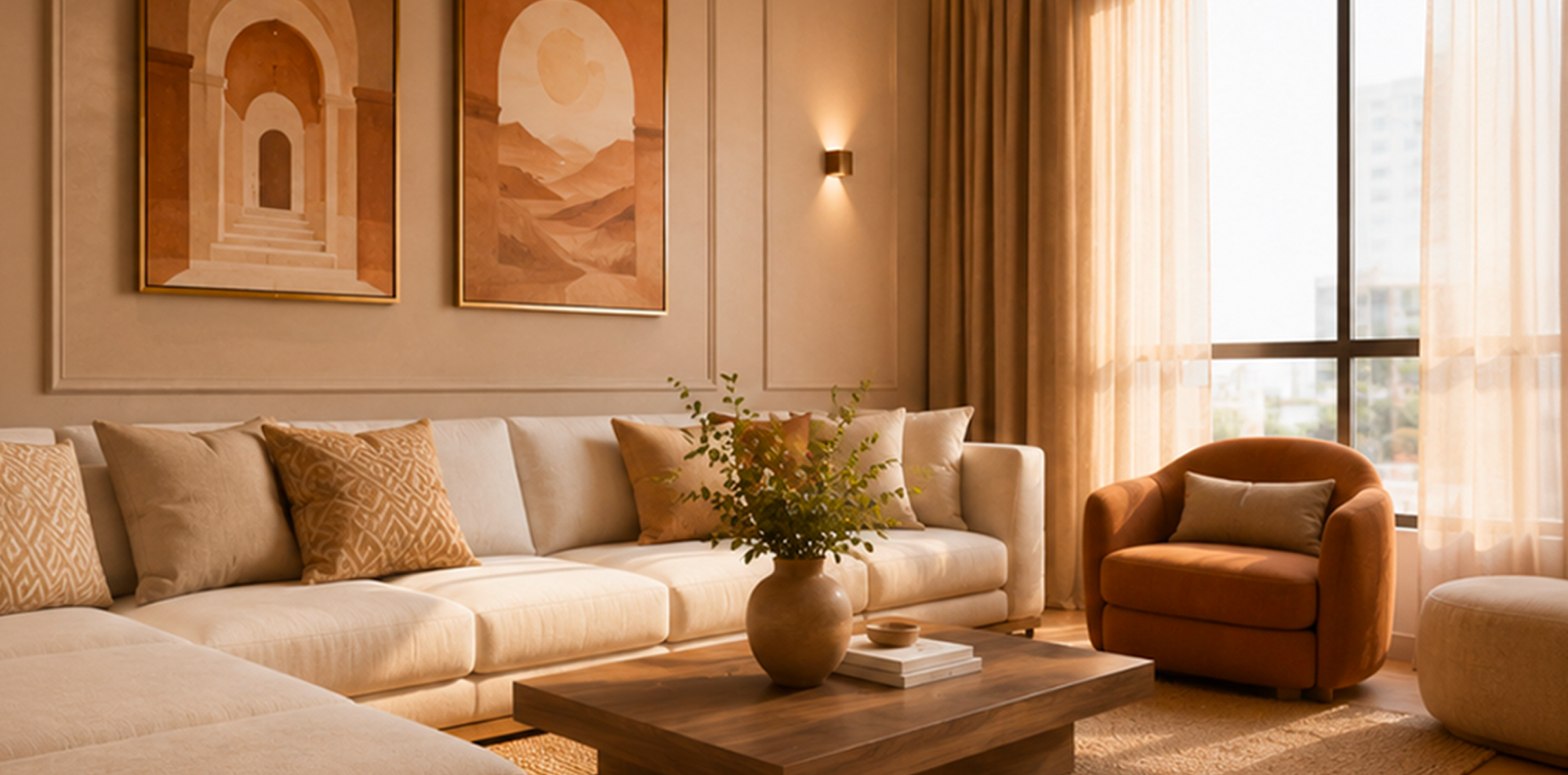 Warm interior living space
