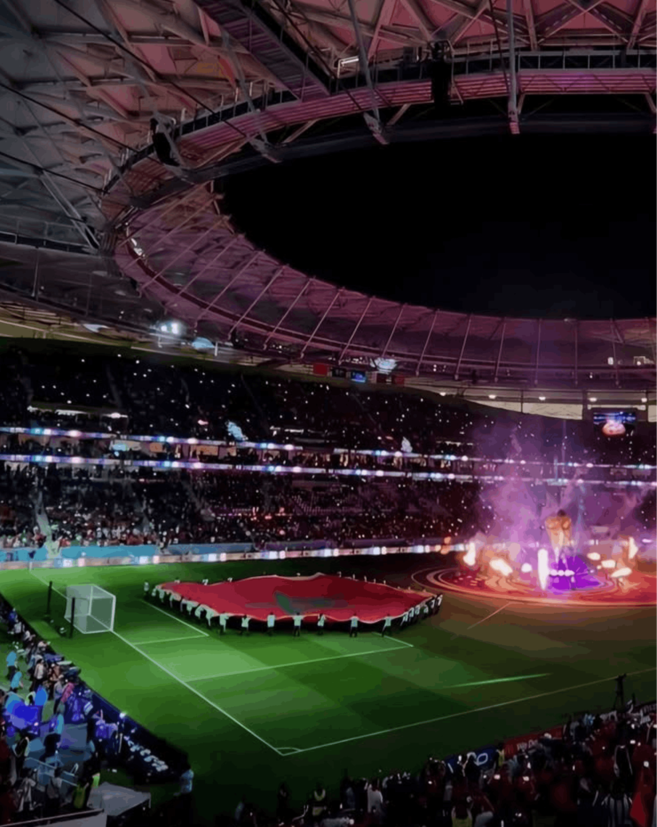 Football stadium during event