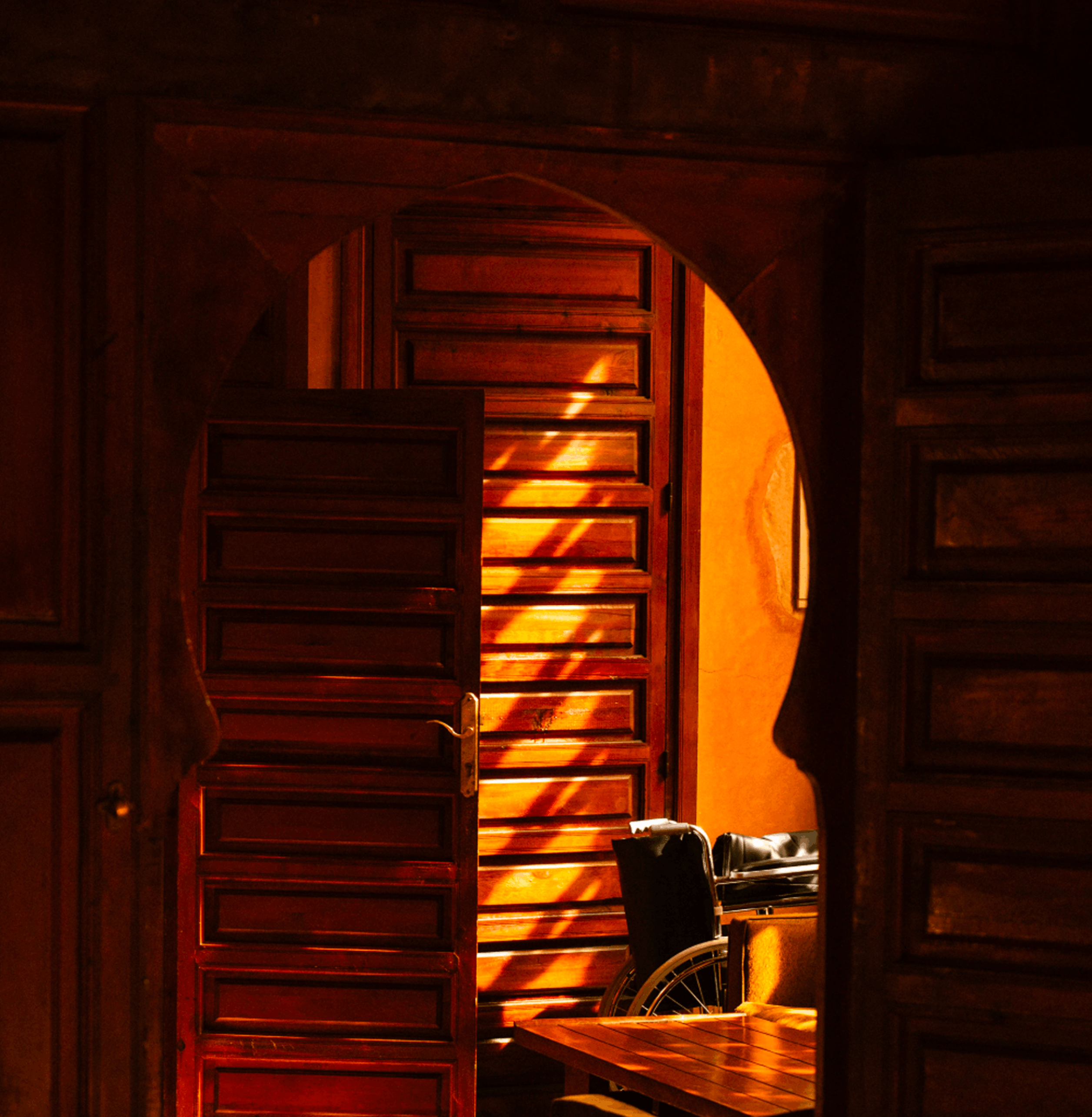 Warm Moroccan architectural doorway