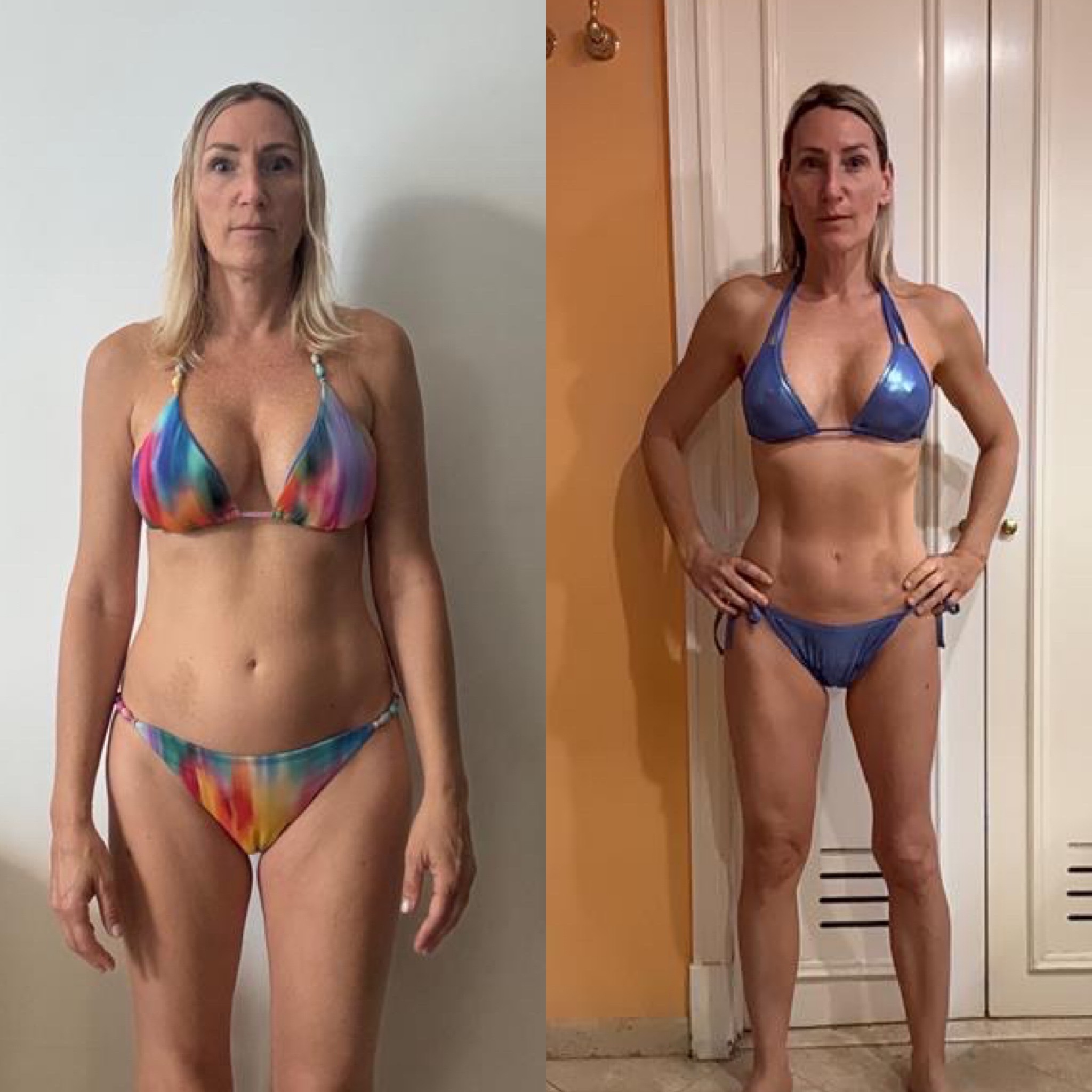 Valerie before-and-after, front view