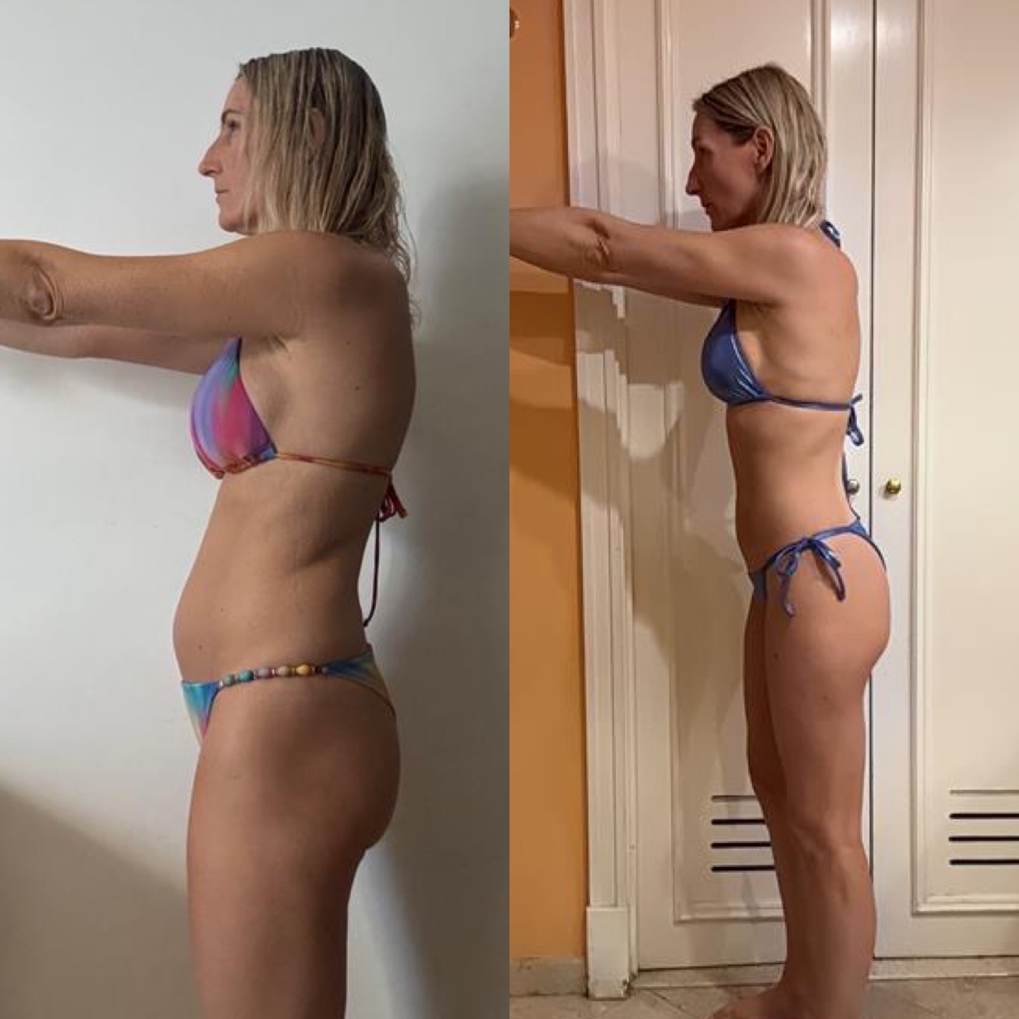 Valerie before-and-after, side view