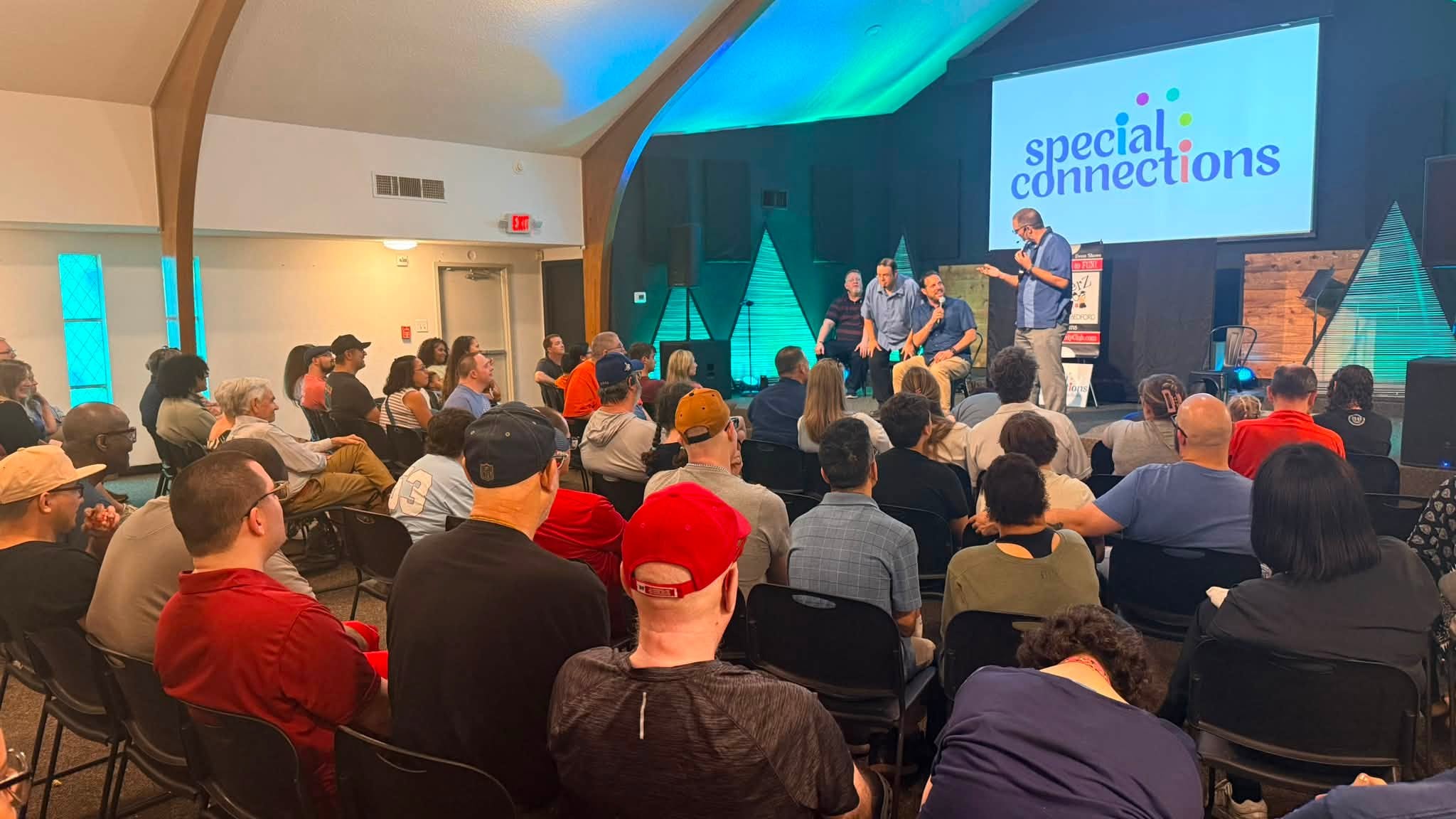 A full room watching the ZingerZ show at a Special Connections fundraiser