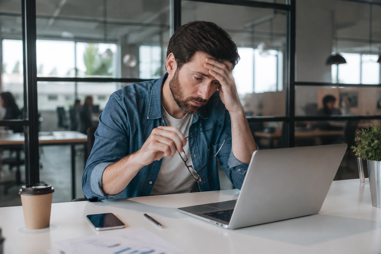 Government office dealing with outdated technology and cybersecurity challenges.