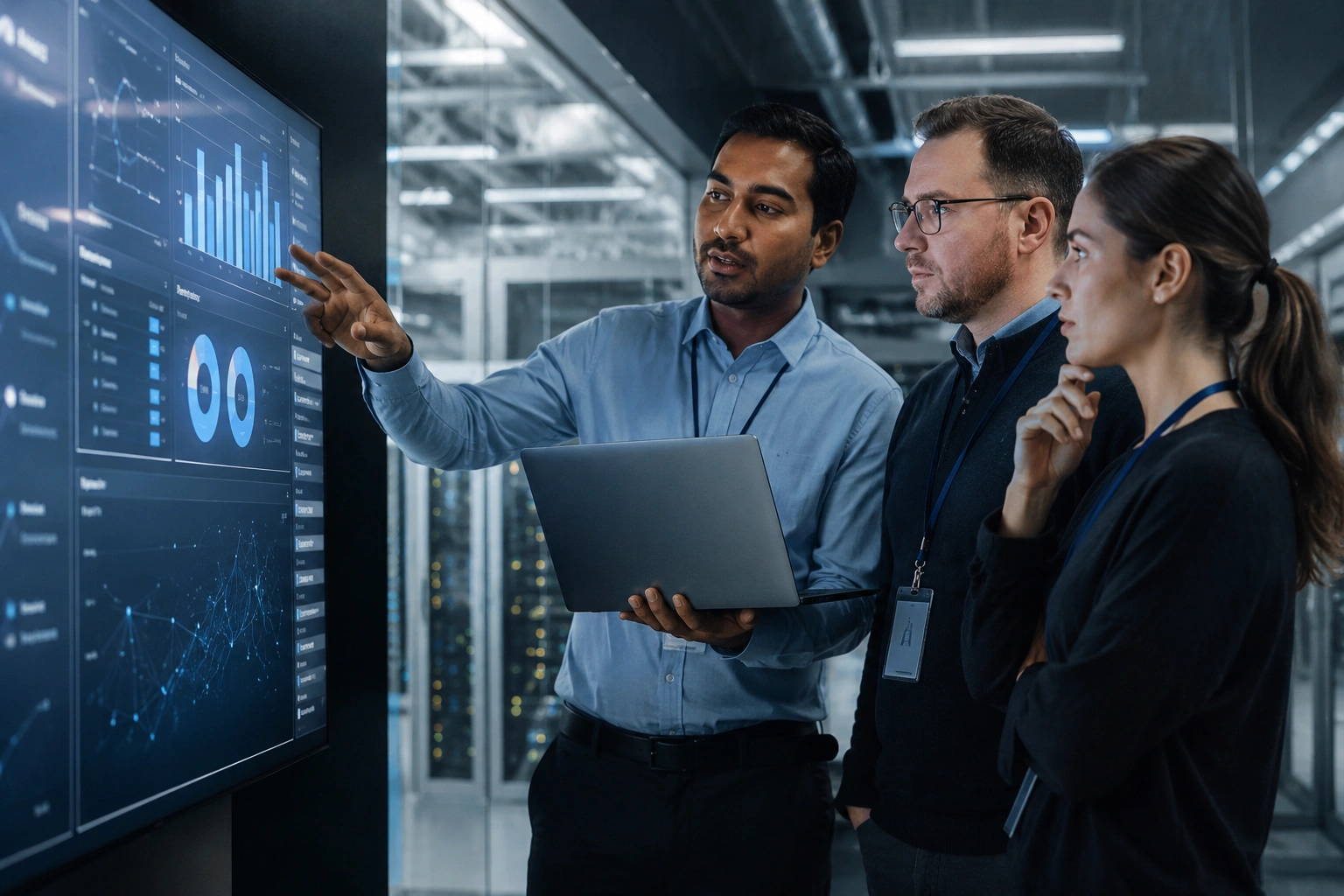 IT professionals performing a seamless network migration with no business downtime