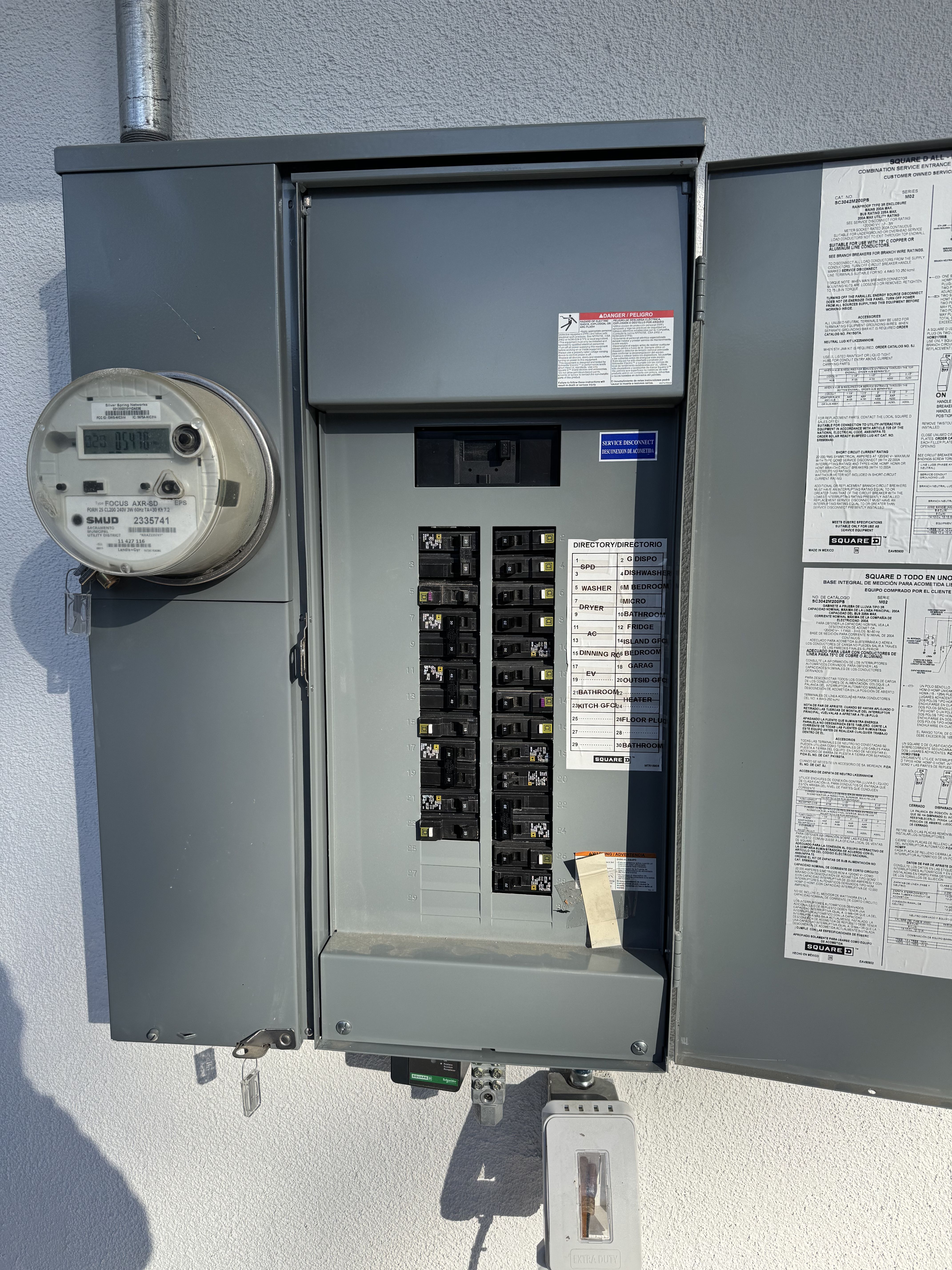 Dedicated circuit wiring run to an appliance location