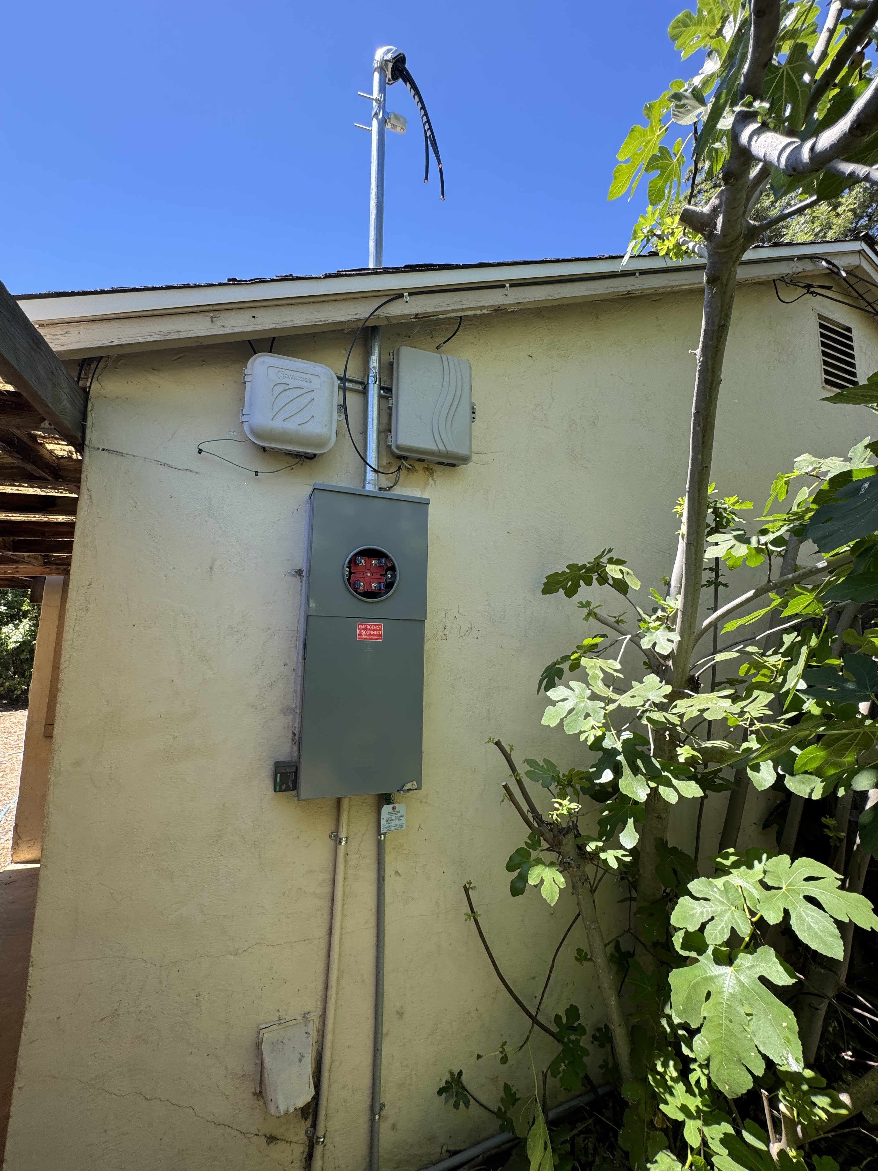Breaker panel with new main disconnect installed