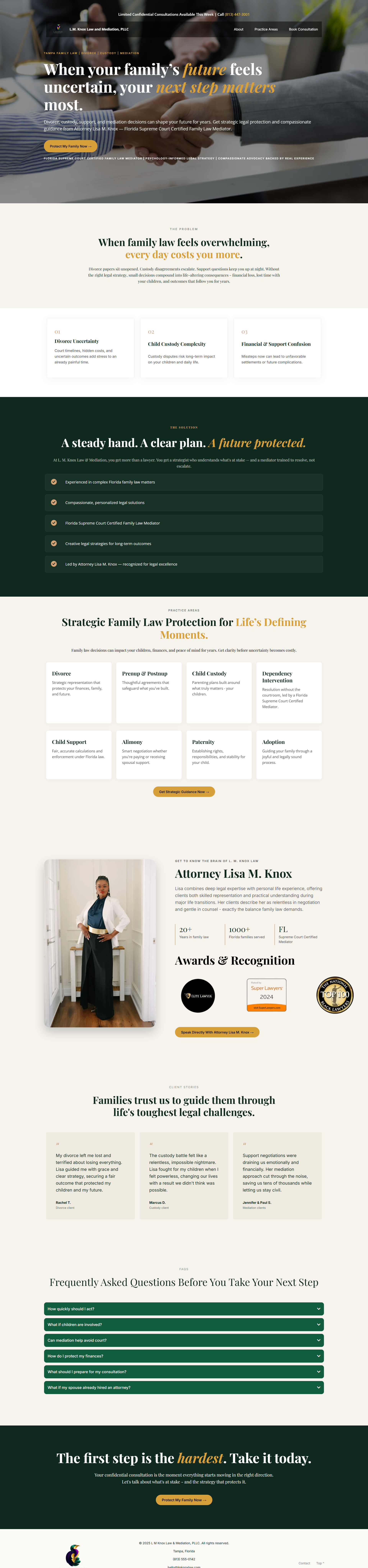 LM Knox Family Law consultation funnel landing page preview
