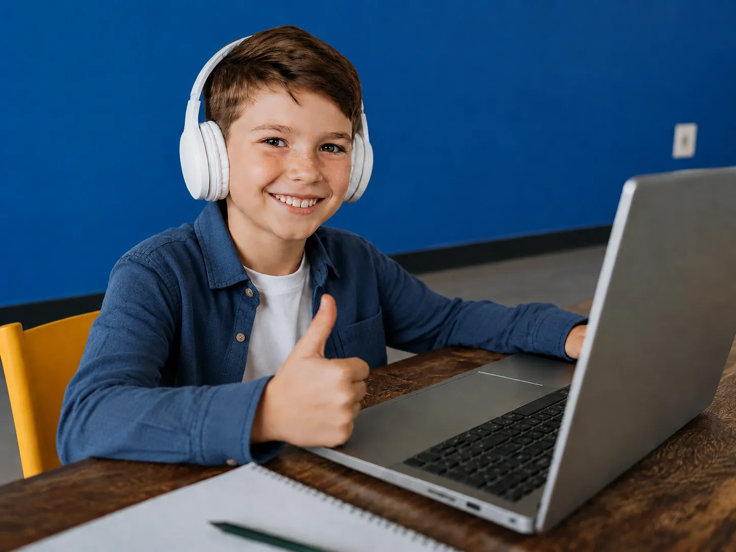 Student learning on a laptop