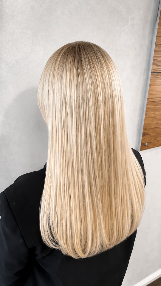 Lange Haare mit goldblonden Strähnen und lockeren Wellen, Friseur Lippstadt