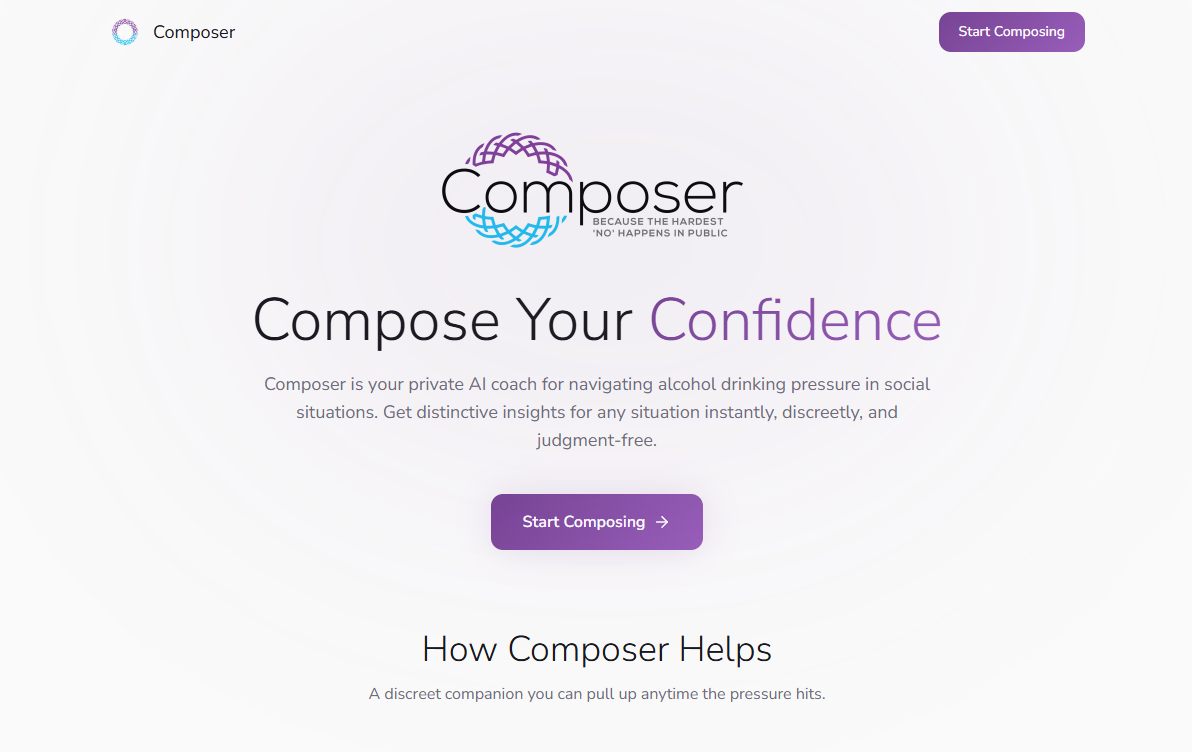 Composure Web Application Sober Companion