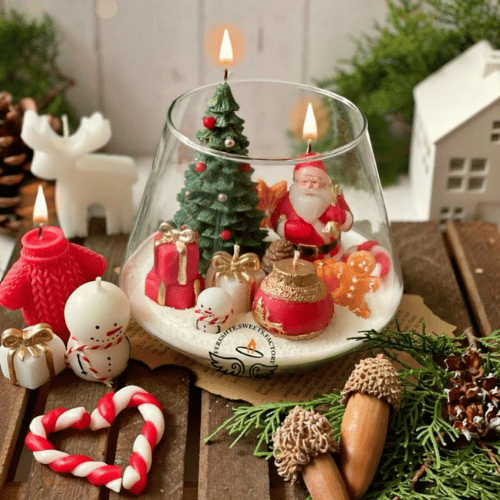 Velas artesanales navideñas