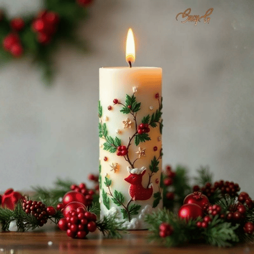 Velas artesanales navideñas