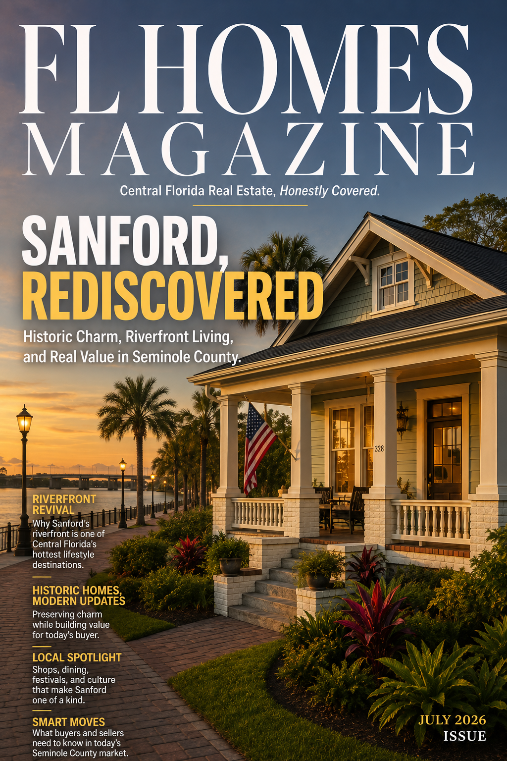 FL Homes Magazine July 2026 — Sanford, Rediscovered