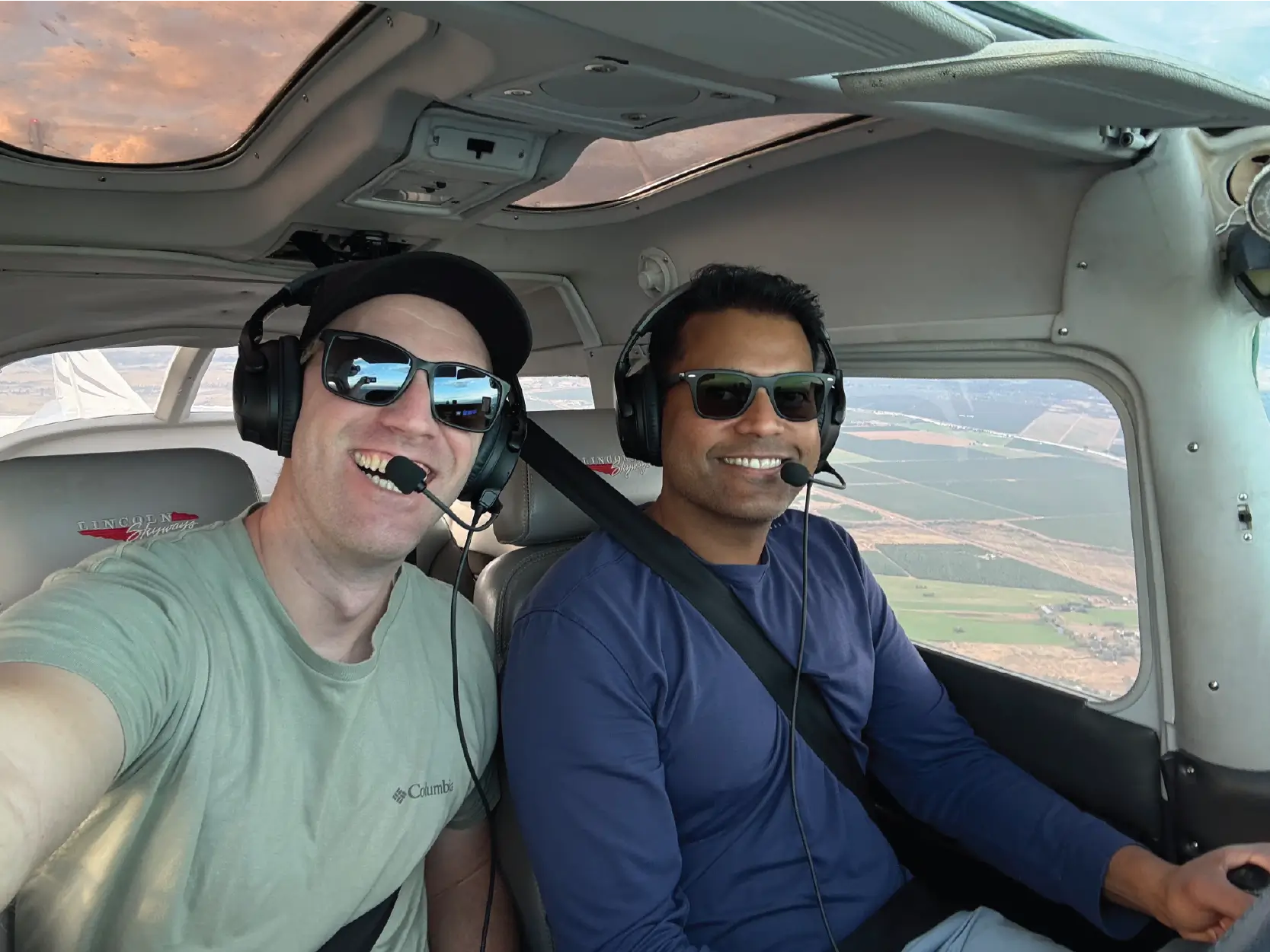 FAA-certified flight instructor with student at Lincoln Skyways, Lincoln CA