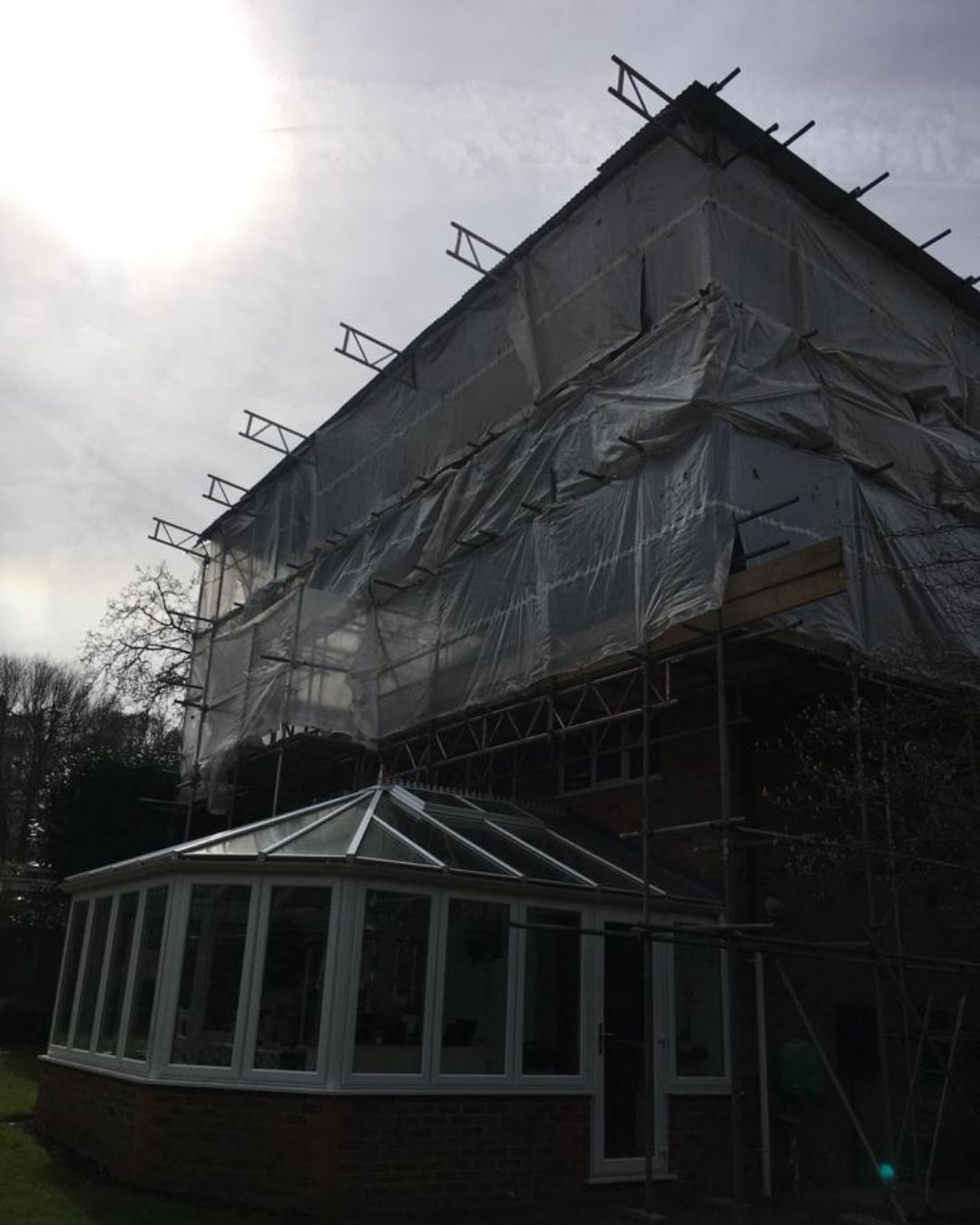 Elevation Access scaffolding on site
