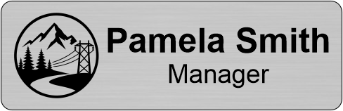 Engraved name tag example