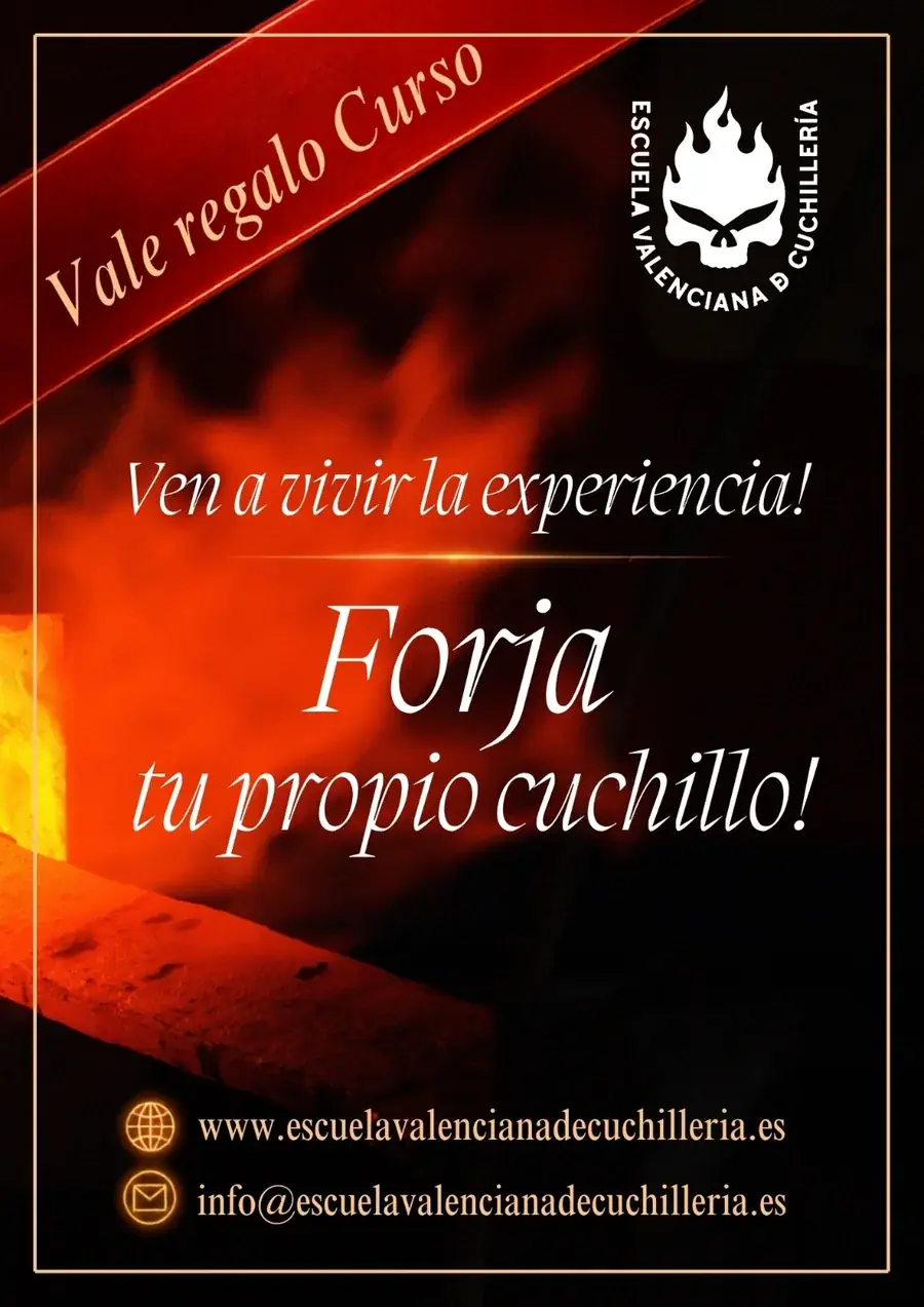 Vale regalo de la Escuela Valenciana de Cuchillería: ven a vivir la experiencia, forja tu propio cuchillo