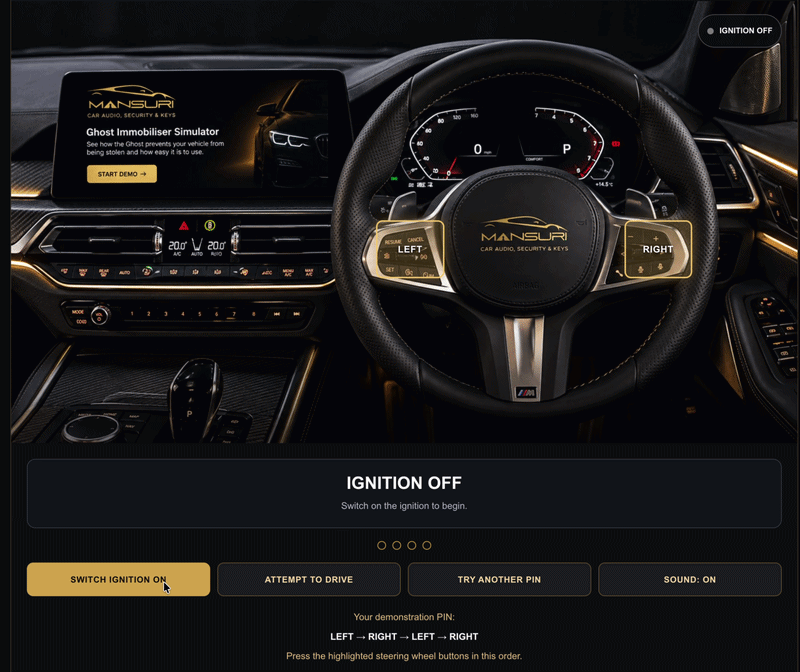Mansuri interactive Ghost Immobiliser simulator