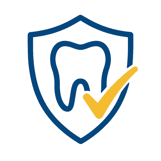 Icon Schild mit Zahn – Oralchirurgie, sicher und präzise